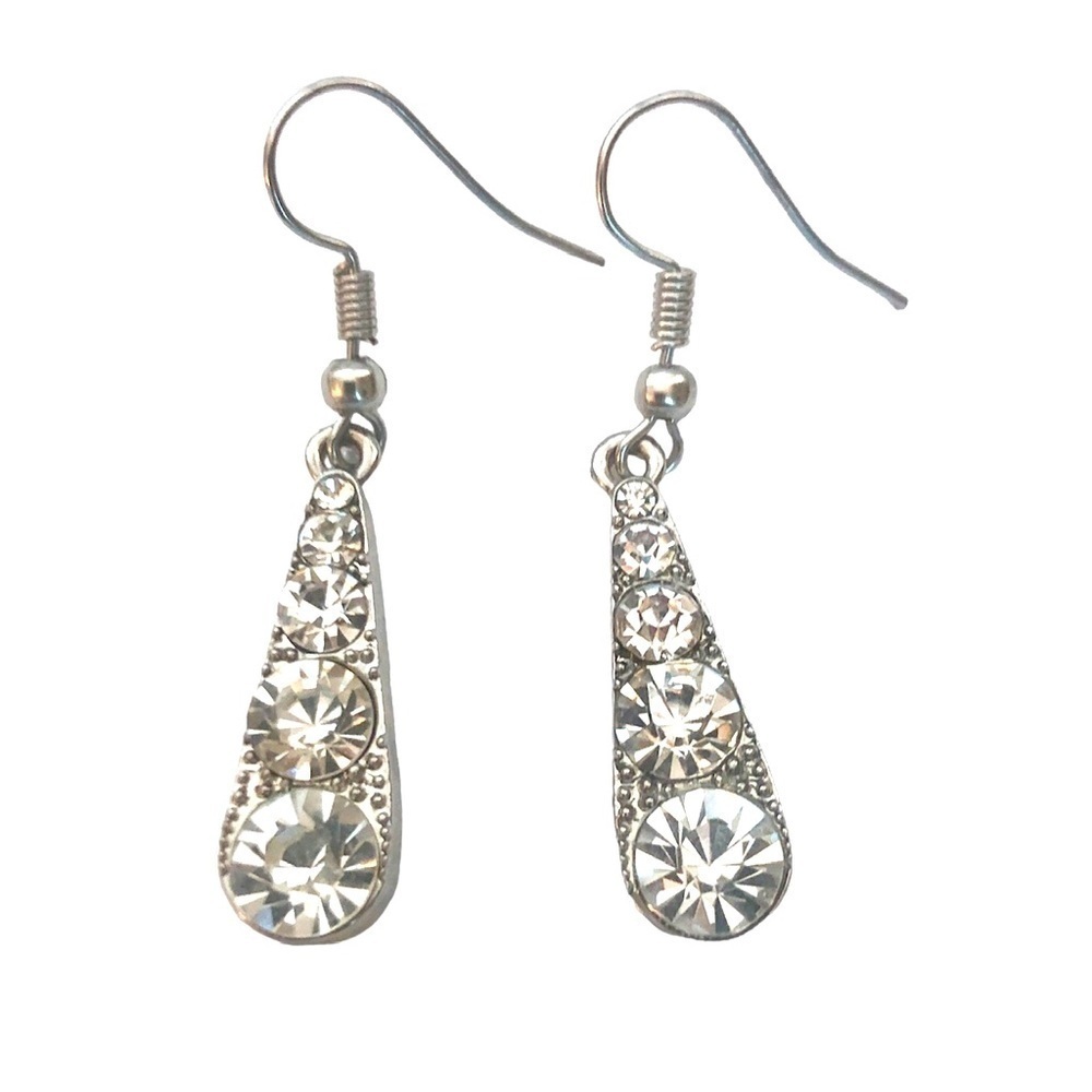 Sparkling Rhinestone Teardrop Dangle Earrings Prom